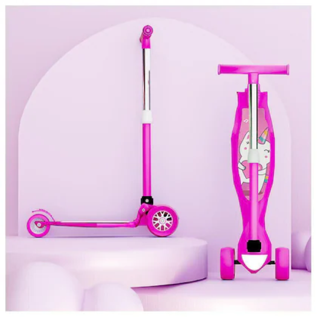 Little Olive Tikes Adjustable Scooter with Wide Brakes for Kids, Lightweight, Foldable
