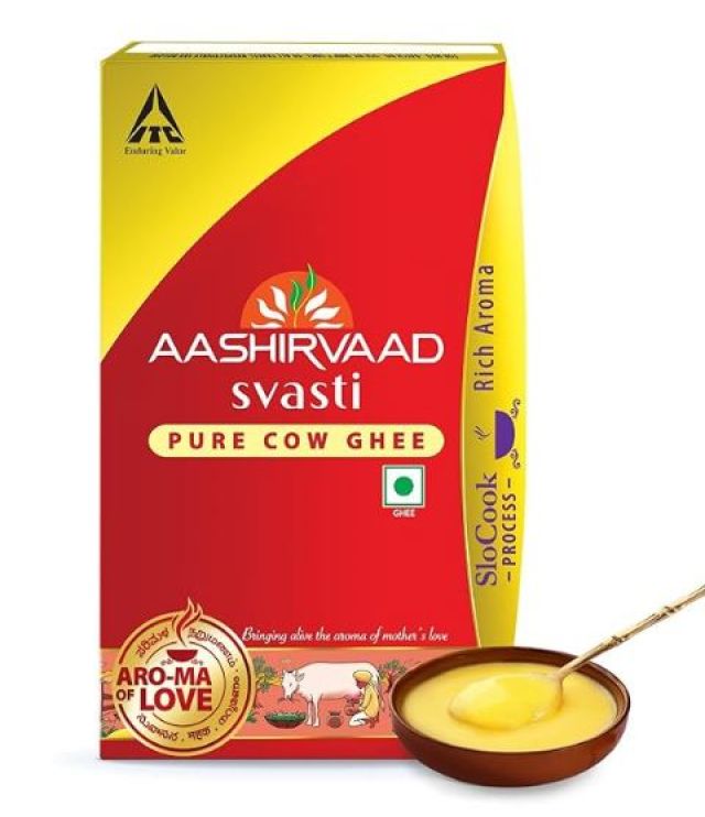 Aashirvaad Pure Cow Ghee, Tetrapack, Rich Aroma, 1L